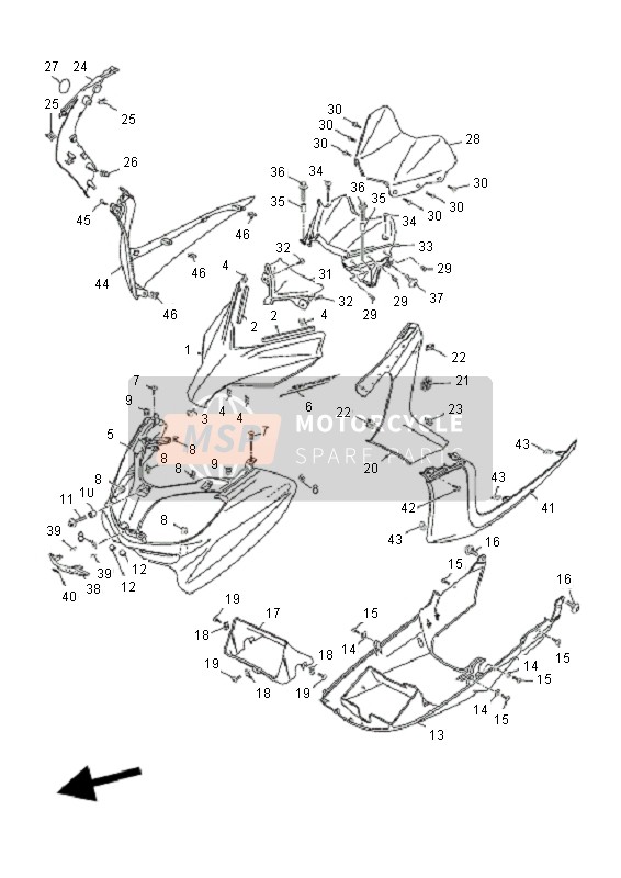 37PF171L00P7, Mole, Zijkuip 1 MSM1, Yamaha, 0